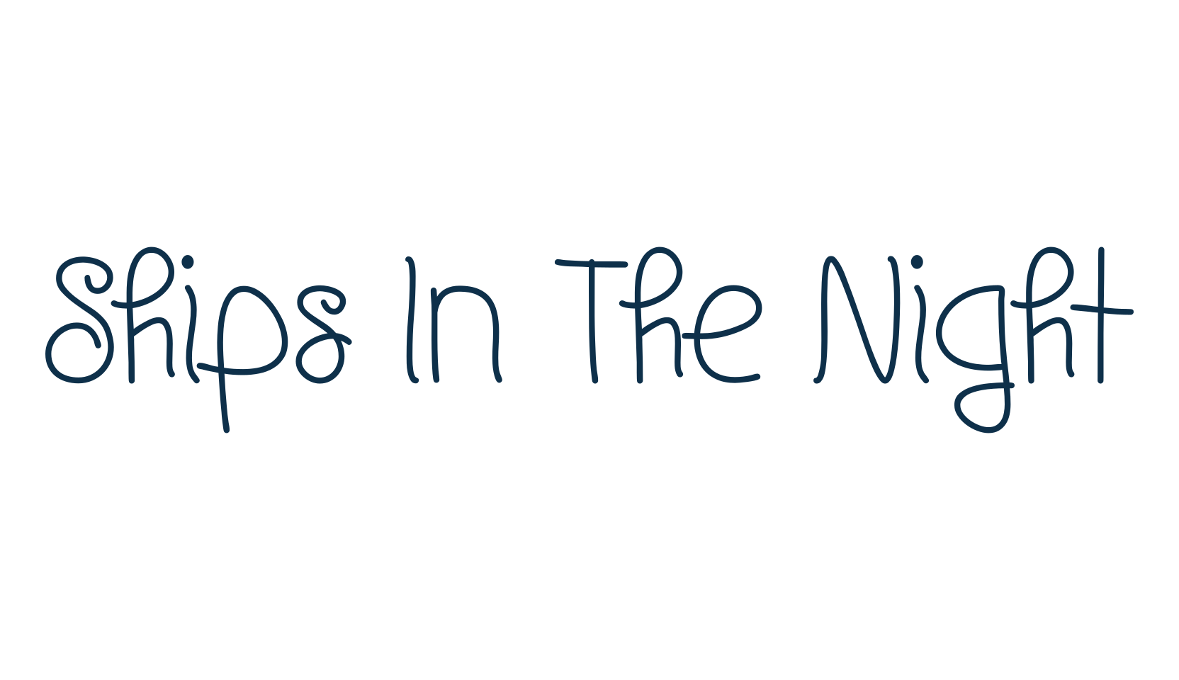 Ships In The Night, handwriting font preview