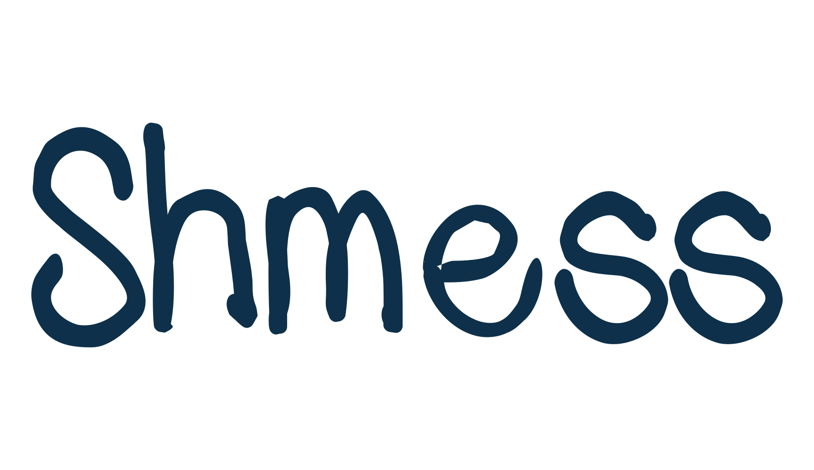 Shmess, handwriting font preview