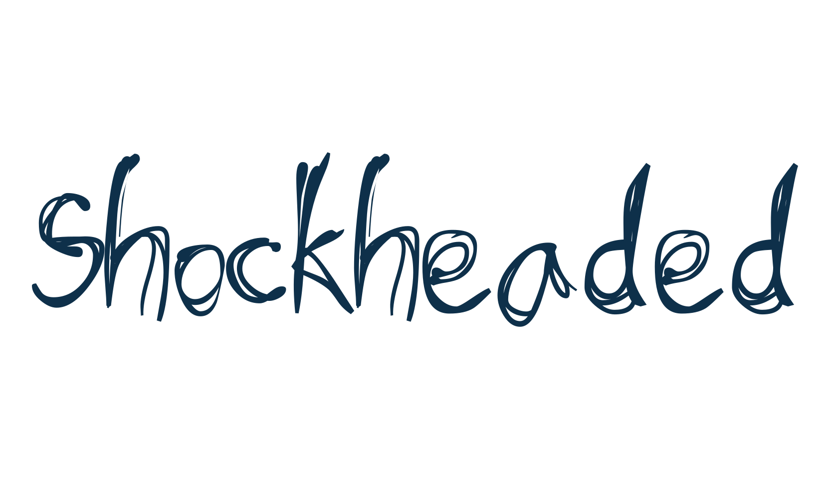 Shockheaded, script trash fancy decorative calligraphy font preview