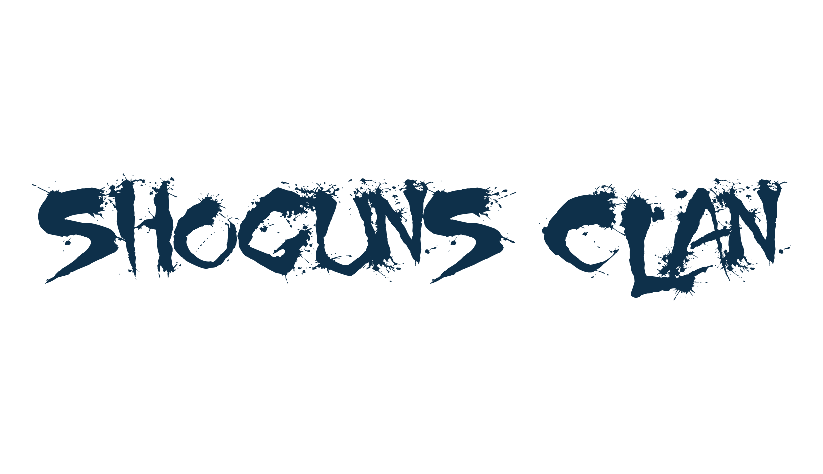 Shoguns Clan, script trash fancy decorative calligraphy font preview