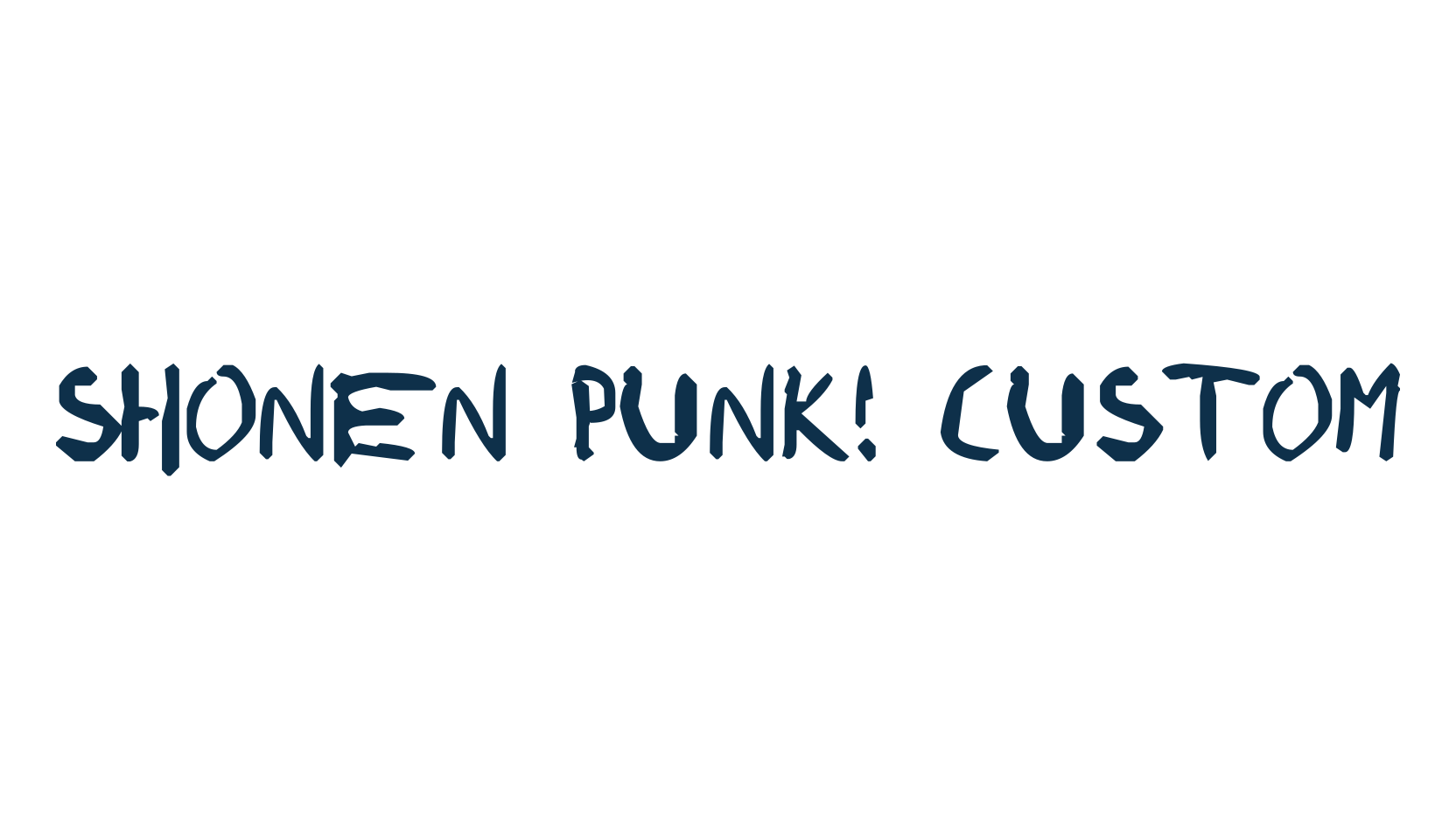 Shonen Punk! Custom, script trash fancy decorative calligraphy font preview