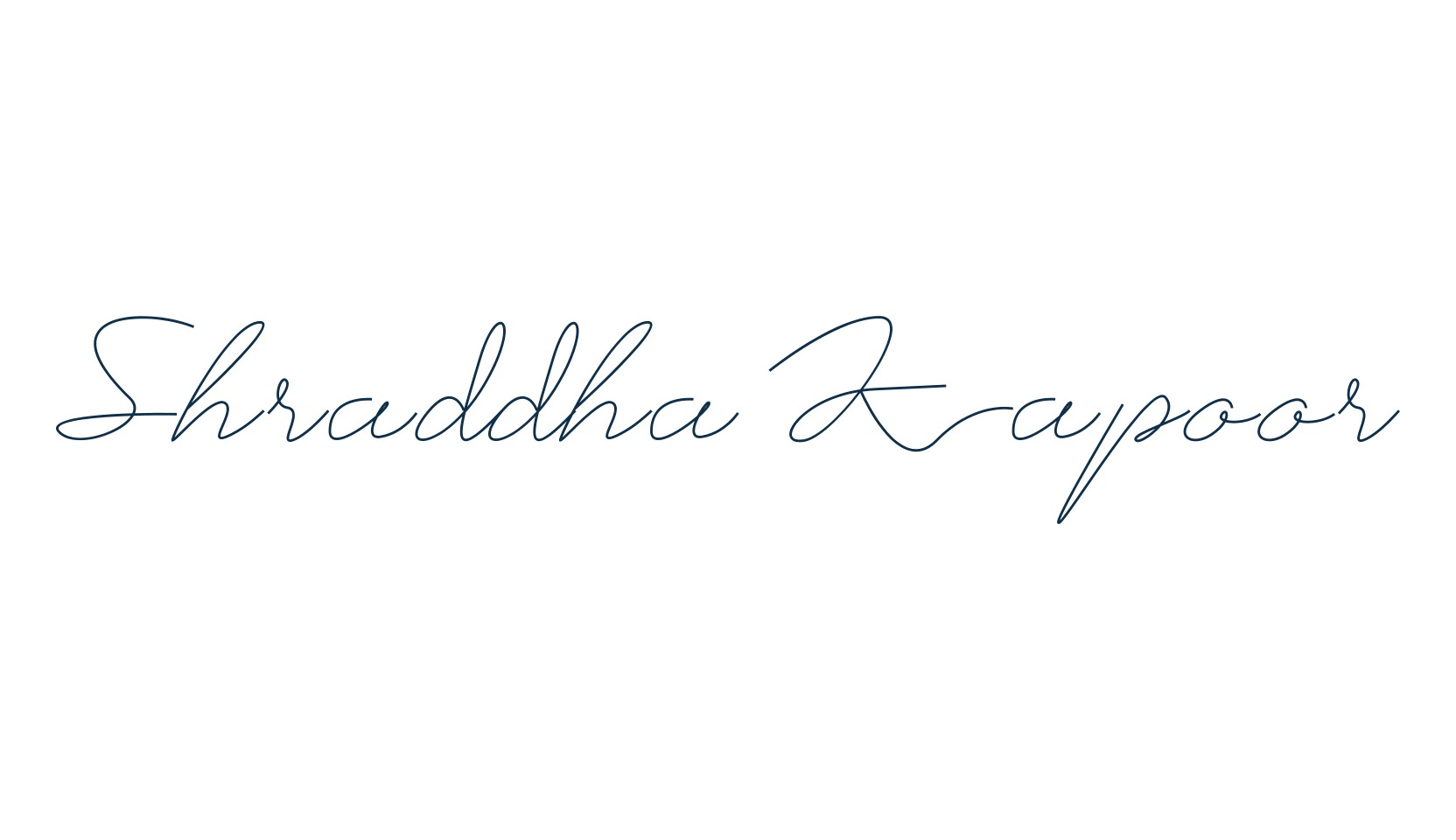 Shraddha Kapoor, script handwritten fancy decorative calligraphy font preview