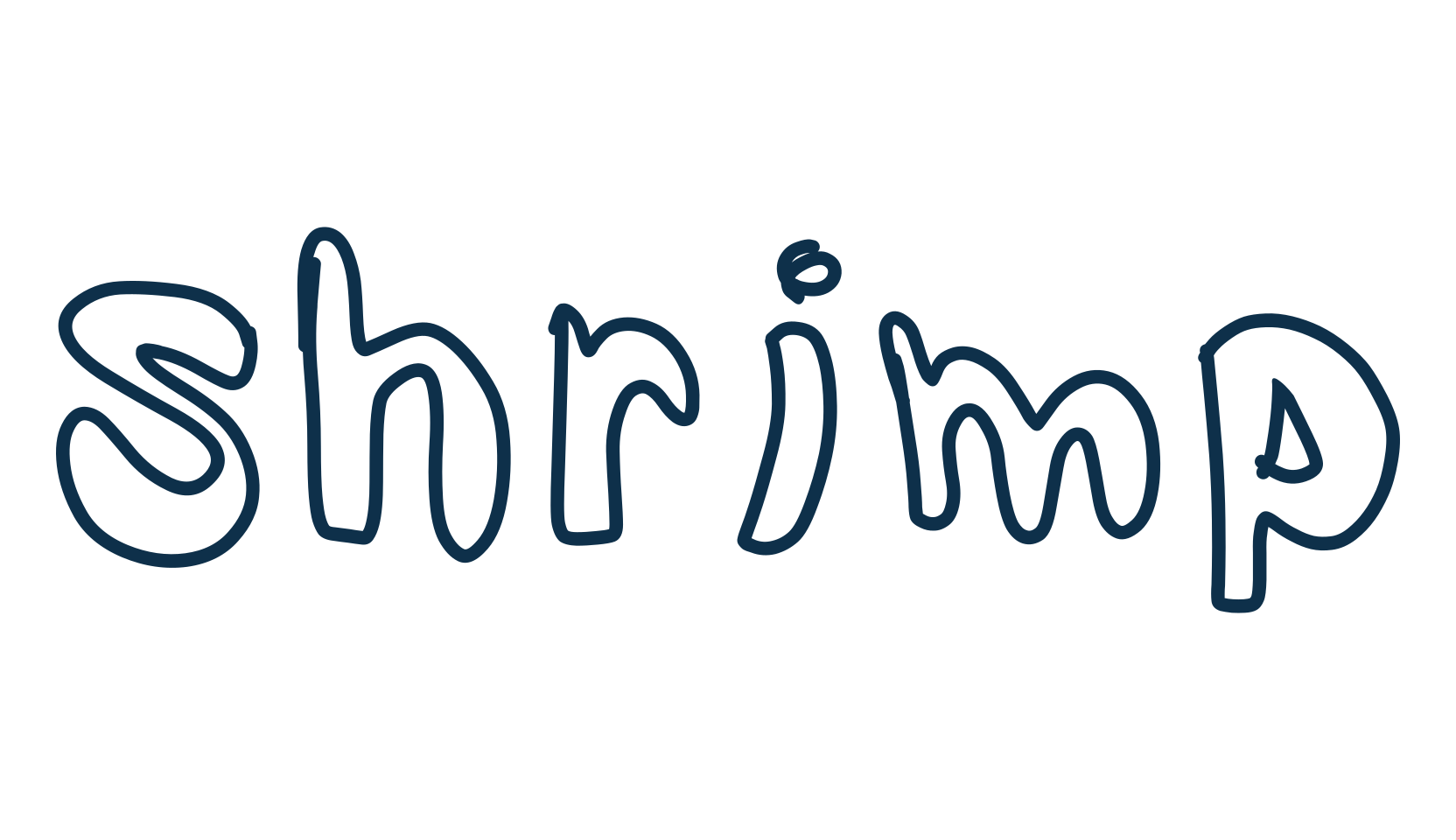 Shrimp, cartoon font preview