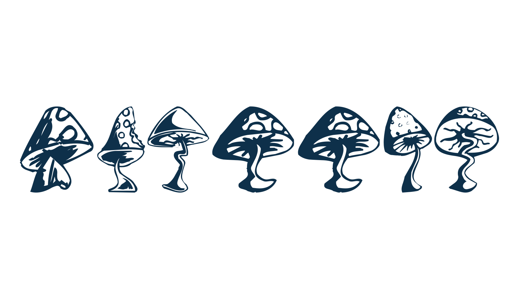 Shrooms, fancy decorative font preview
