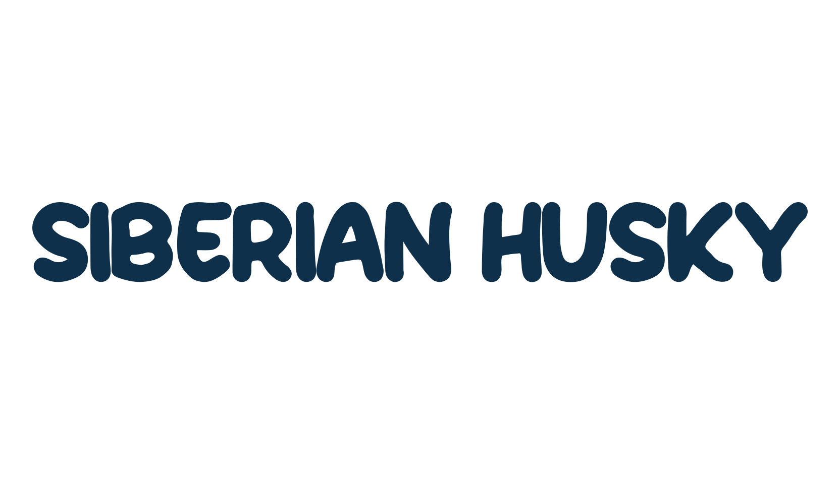 Siberian Husky, fancy cartoon decorative font preview