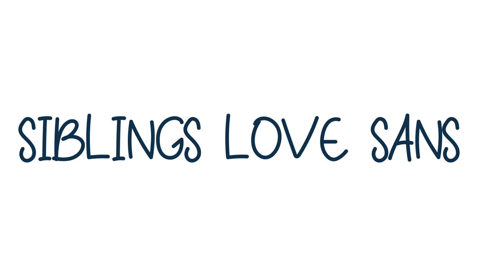 Siblings Love Sans, handwriting font preview