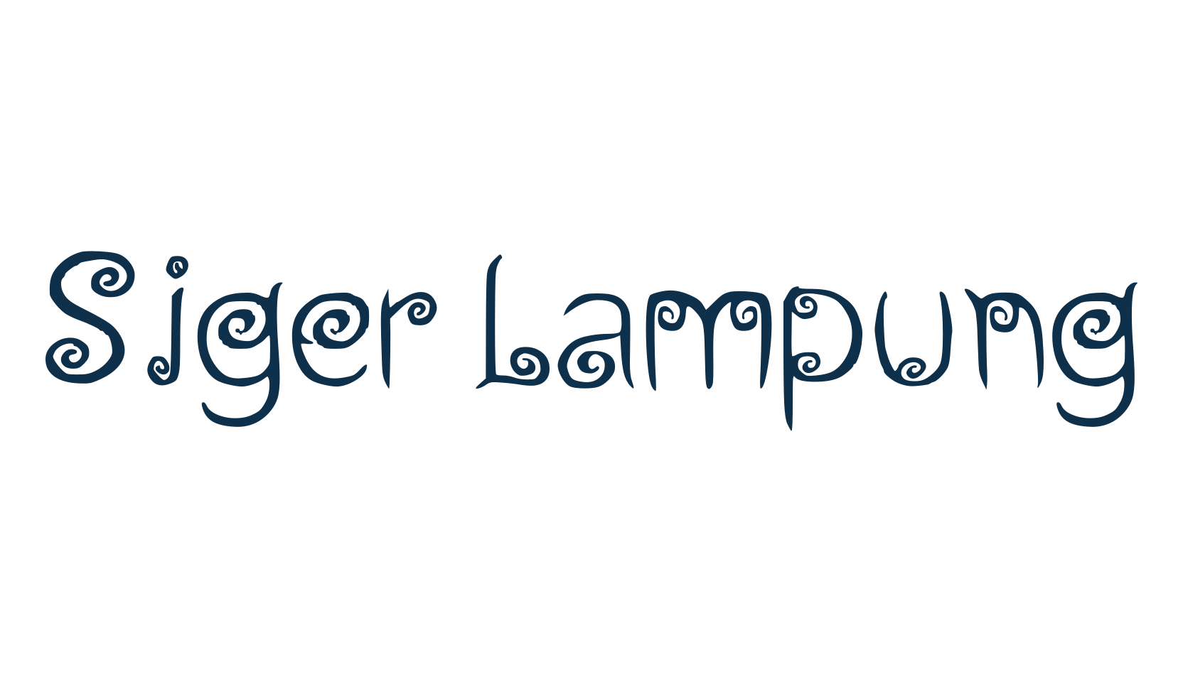 Siger Lampung, fancy curly decorative font preview