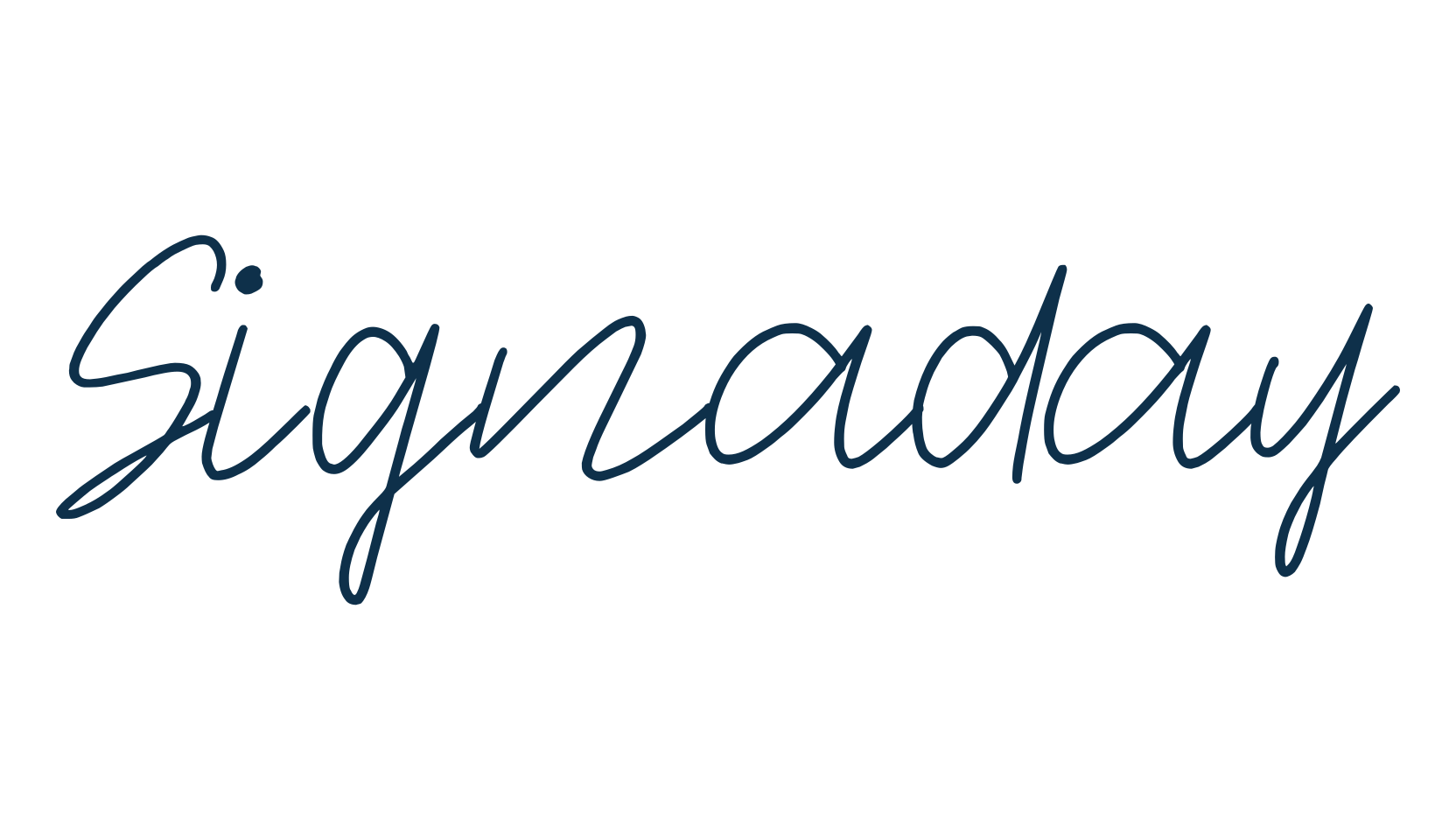 Signaday, script handwritten fancy decorative calligraphy font preview