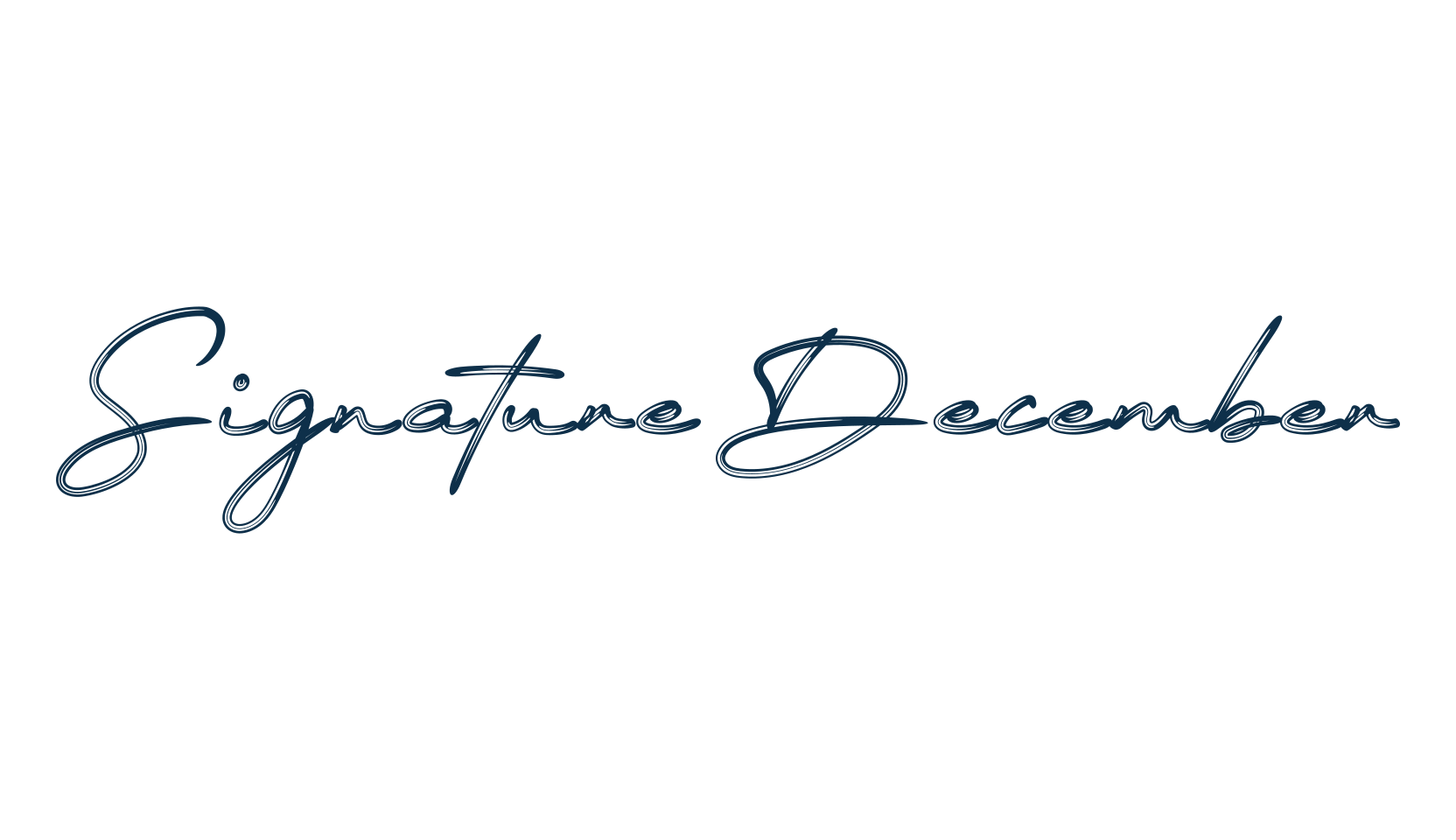 Signature December, script brush fancy decorative calligraphy font preview