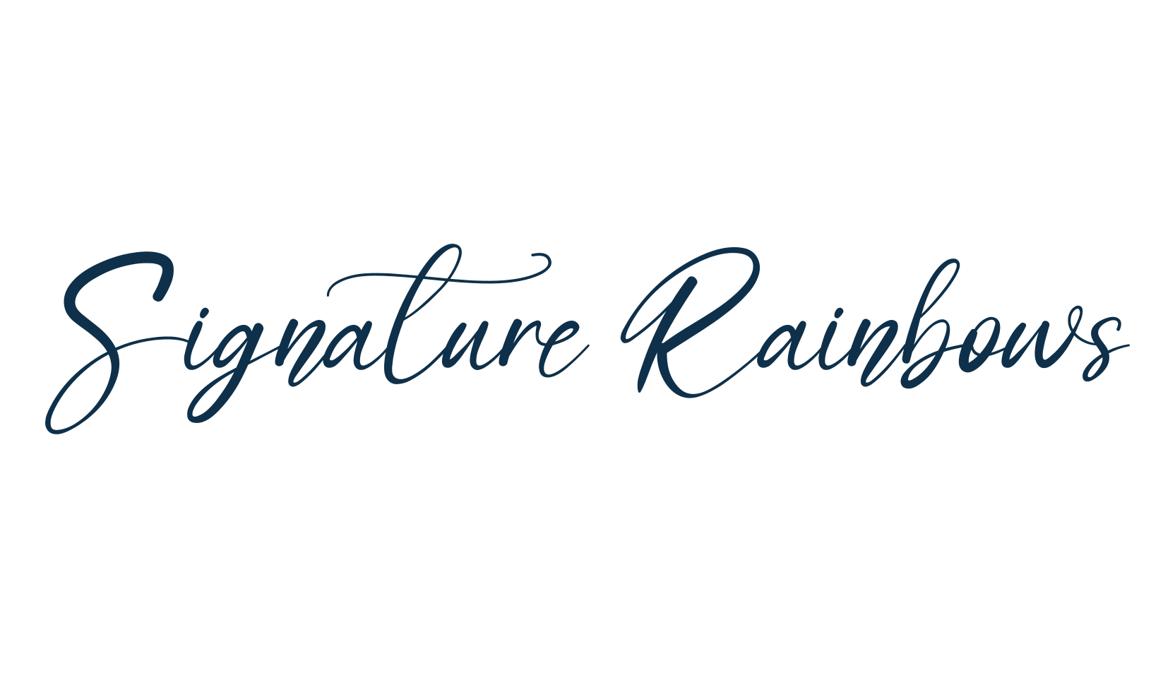 Signature Rainbows, script handwritten fancy decorative calligraphy font preview