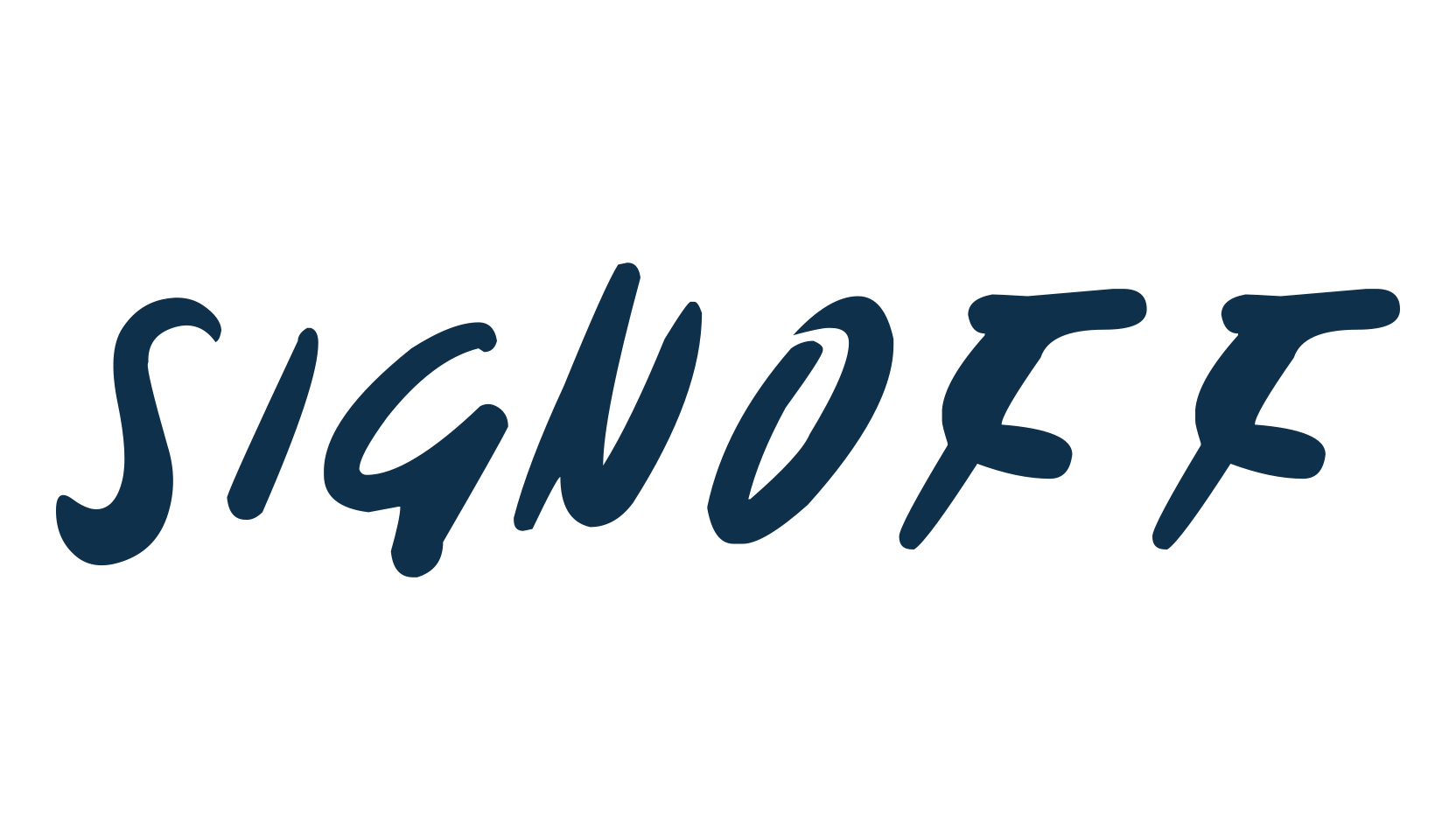 Signoff, script handwritten fancy decorative calligraphy font preview
