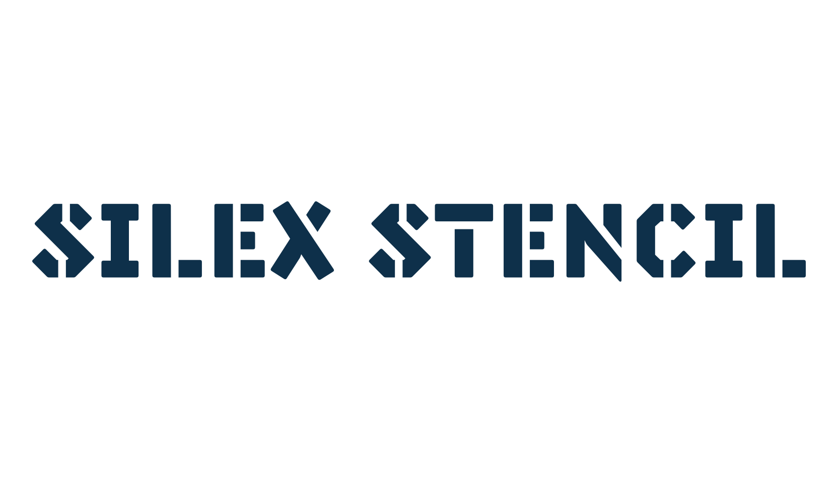 Silex Stencil, stencil, army font preview