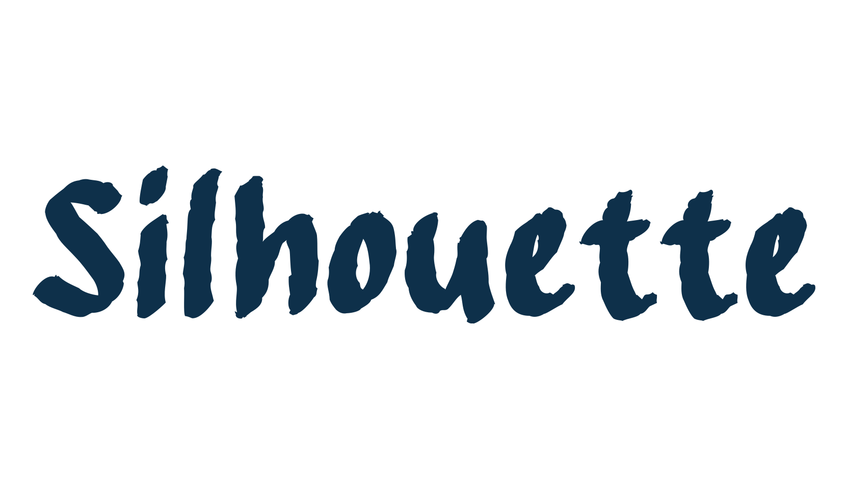 Silhouette (silhouette-5), script brush fancy decorative calligraphy font preview