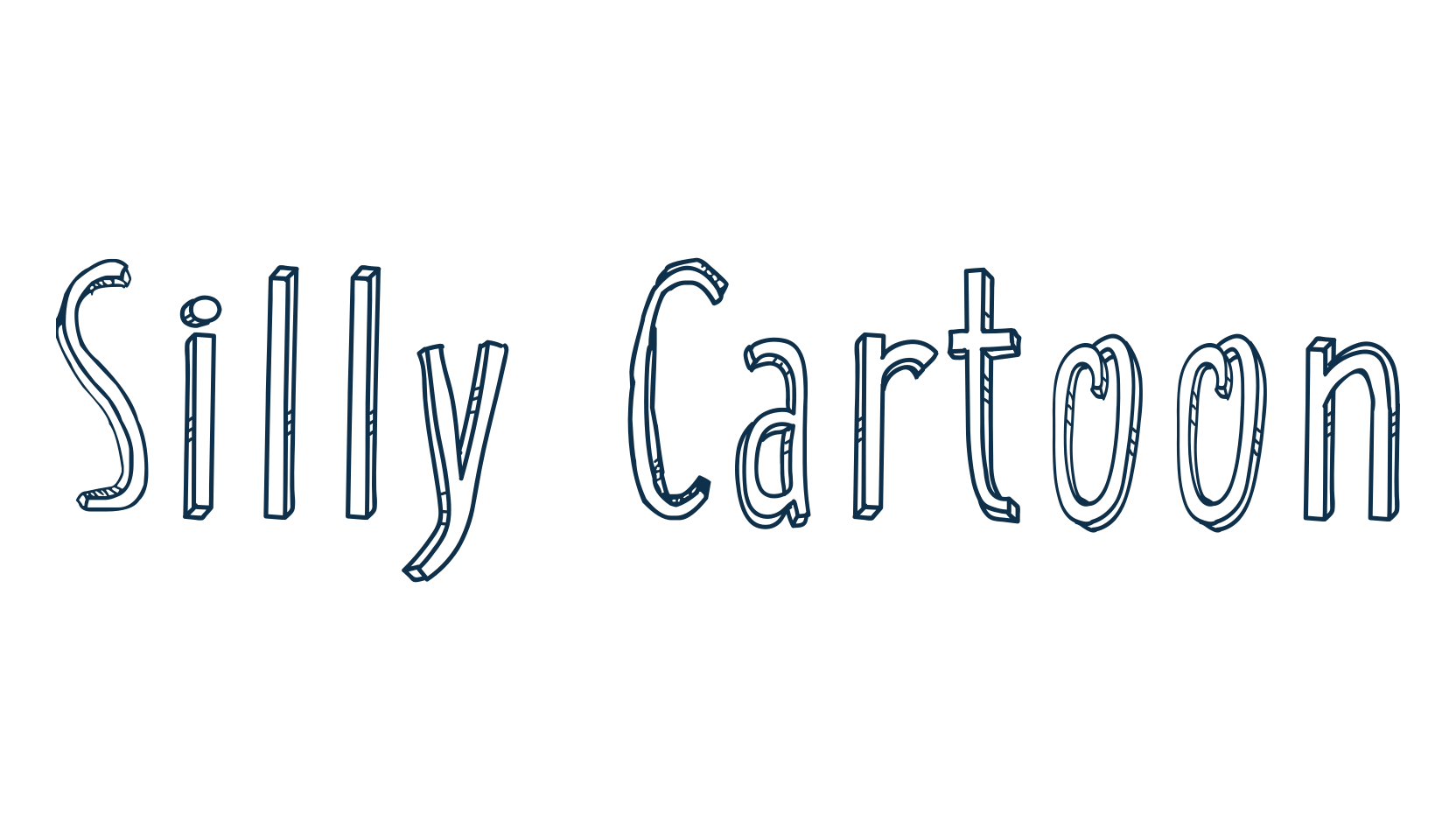 Silly Cartoon, fancy cartoon decorative font preview