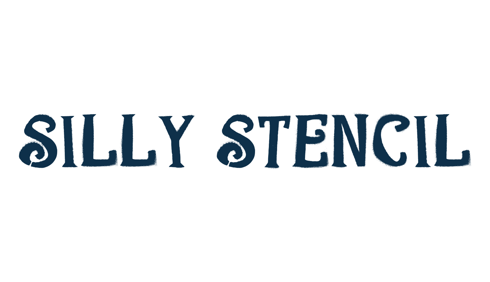 Silly Stencil, fancy various decorative font preview