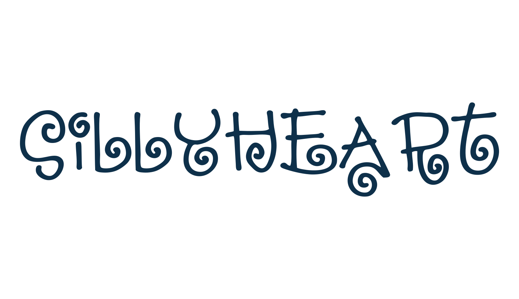 Sillyheart, curly font preview
