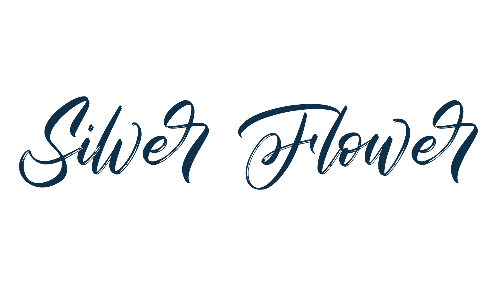 Silver Flower, script brush fancy decorative calligraphy font preview