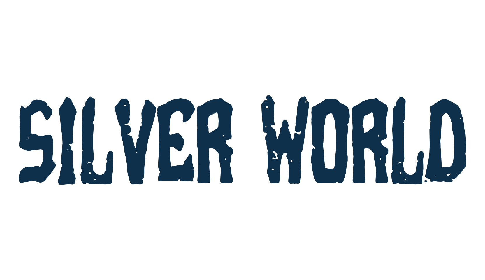 Silver World, fancy eroded decorative font preview