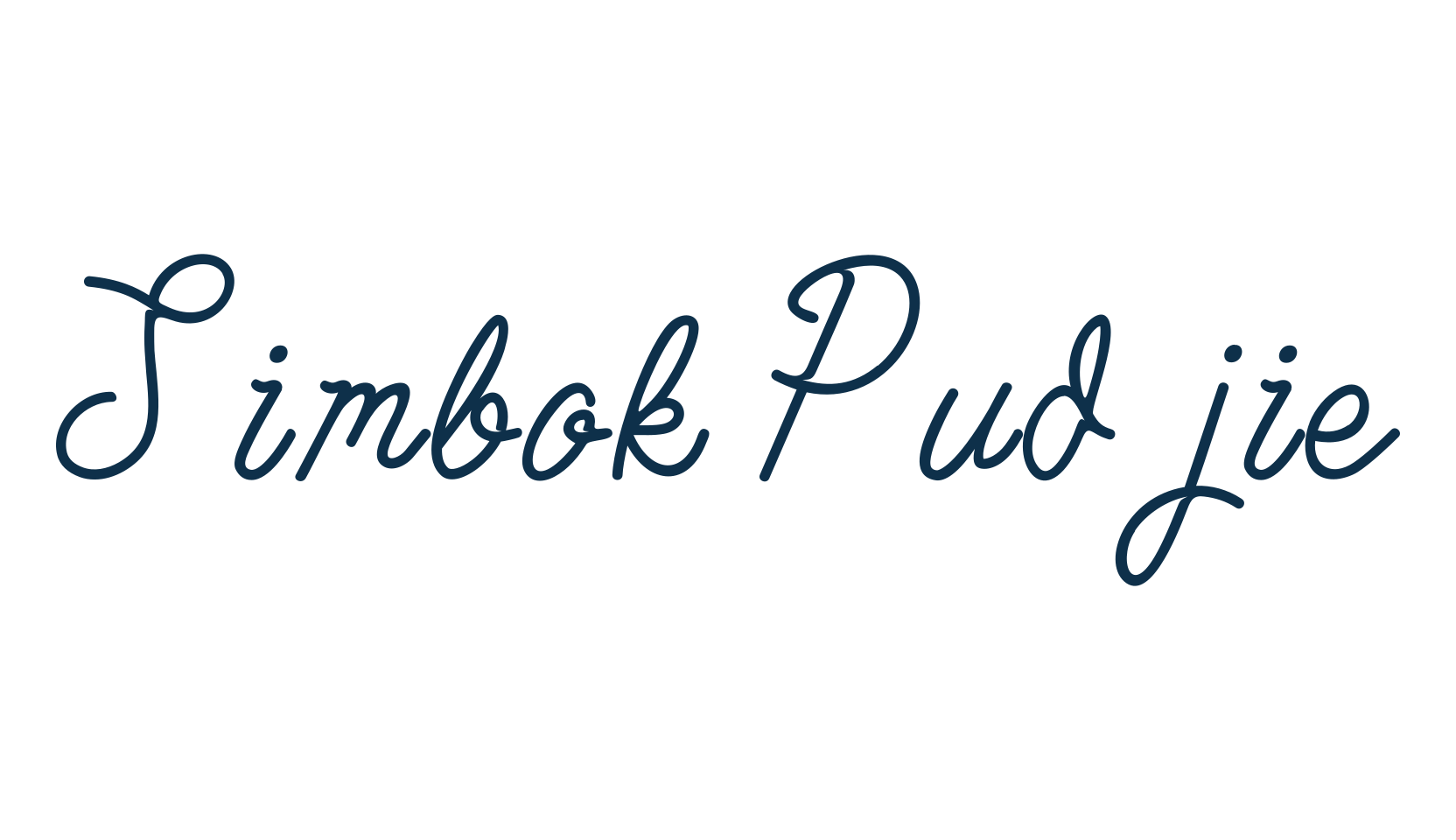 Simbok Pudjie, handwriting font preview