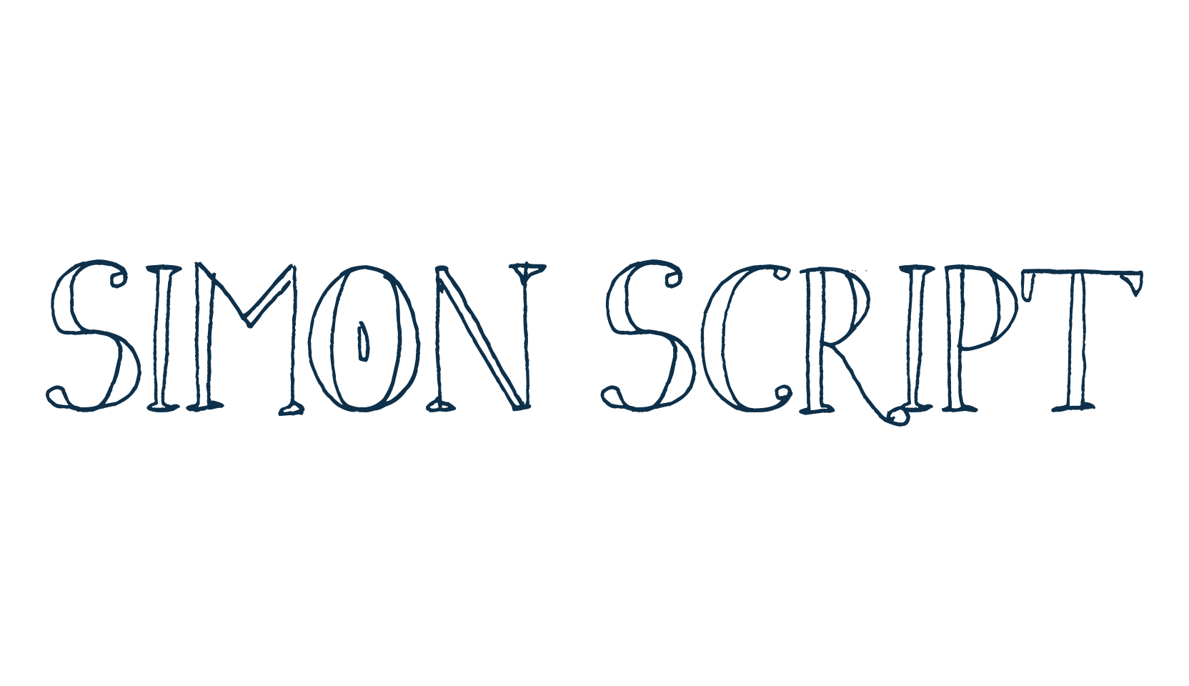 Simon Script, various font preview