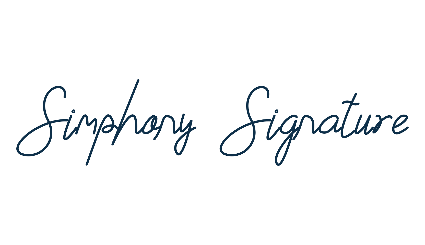 Simphony Signature, script handwritten fancy decorative calligraphy font preview