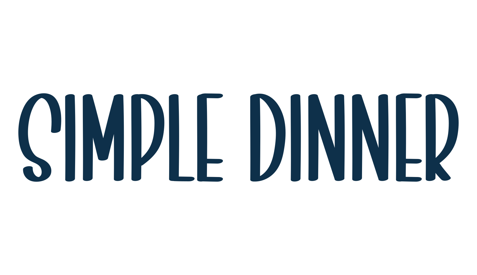 Simple Dinner, handwriting font preview