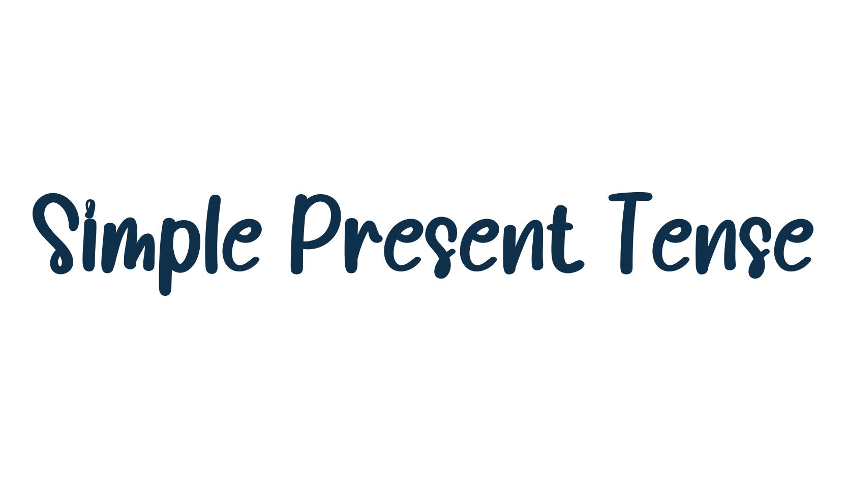 Simple Present Tense, handwriting font preview