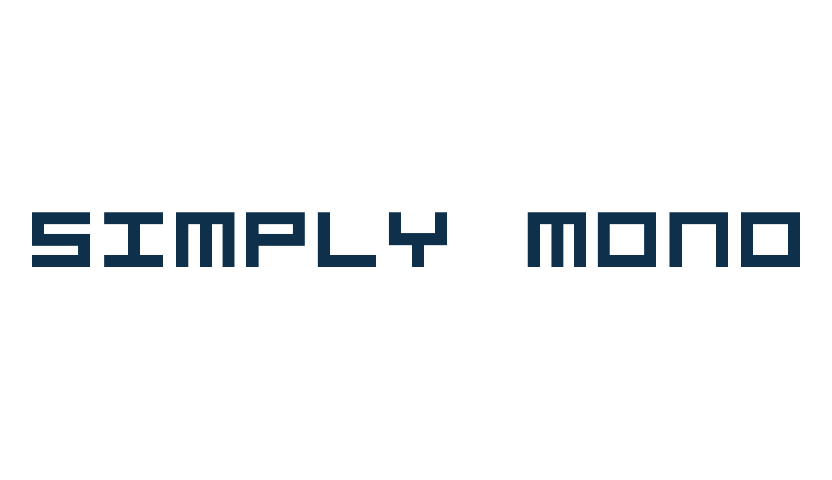Simply Mono, techno square sci-fi font preview