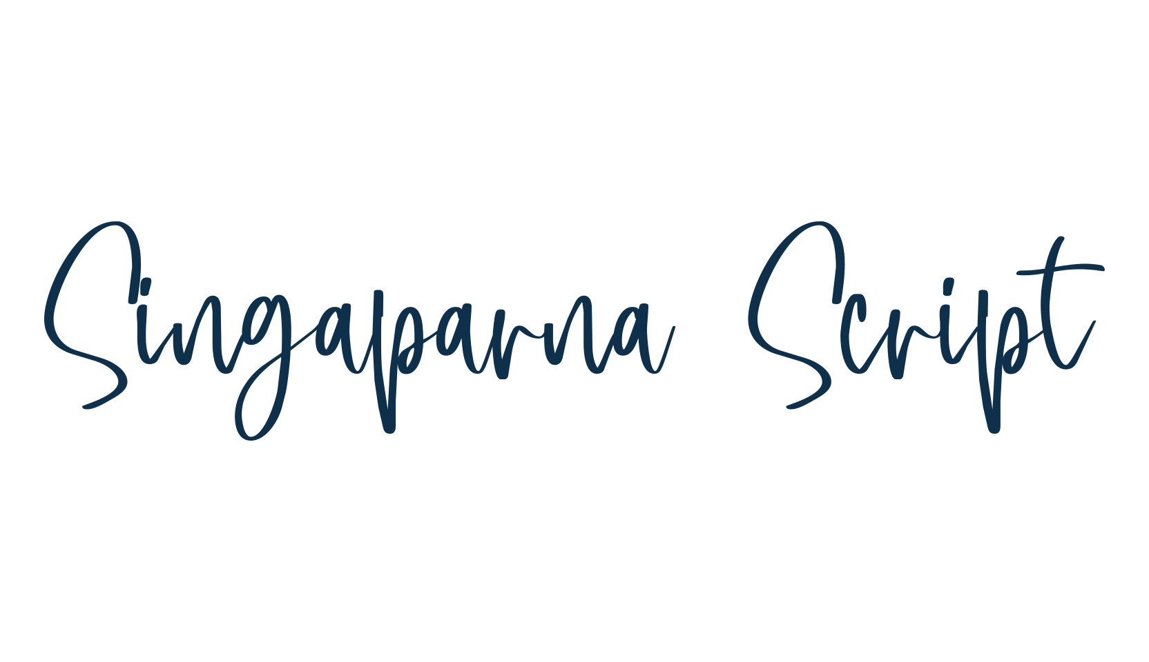 Singaparna Script, script handwritten fancy decorative calligraphy font preview