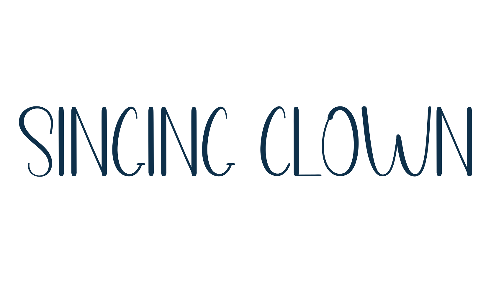 Singing Clown, fancy various decorative script calligraphy font preview