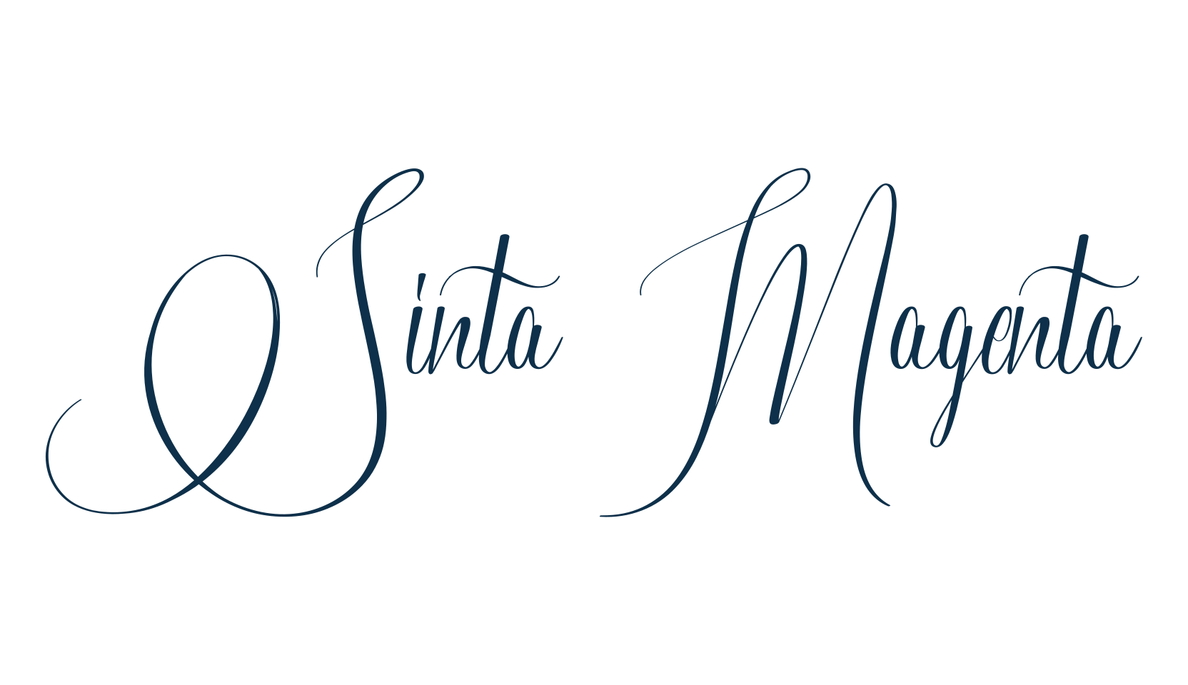 Sinta Magenta, script calligraphy fancy decorative font preview