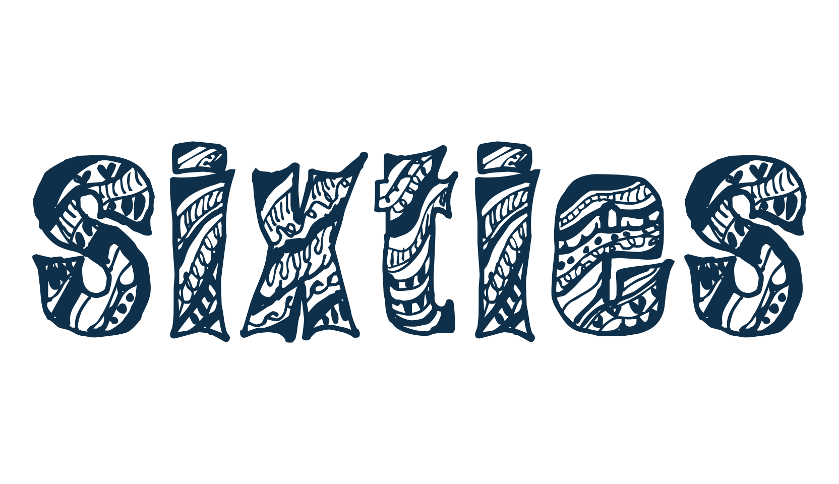 Sixties, decorative font preview