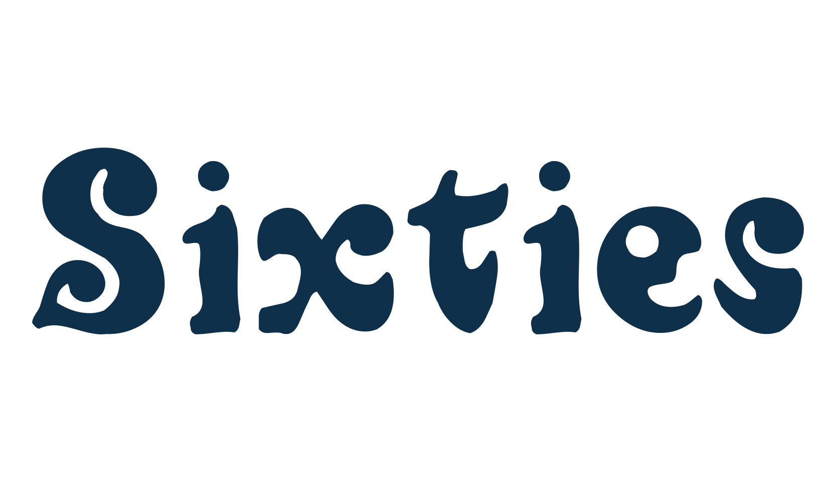 Sixties (sixties), fancy groovy decorative font preview