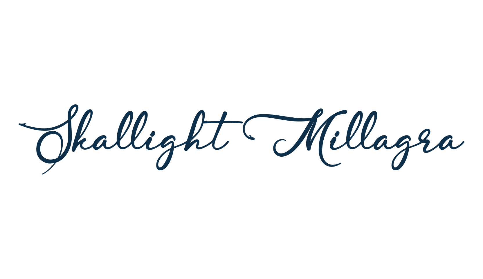 Skallight Millagra, script calligraphy fancy decorative font preview