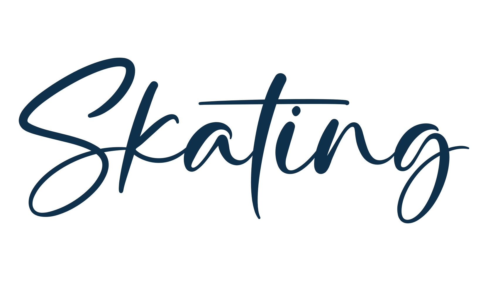 Skating, script handwritten fancy decorative calligraphy font preview