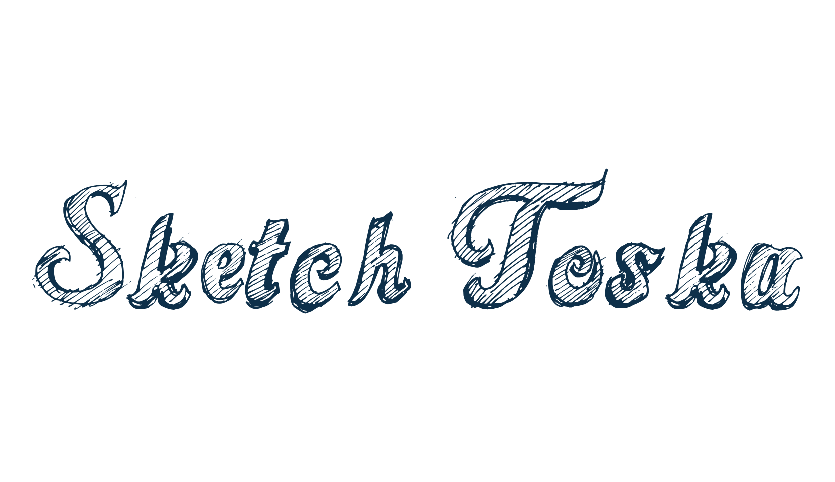 Sketch Toska, fancy various decorative font preview