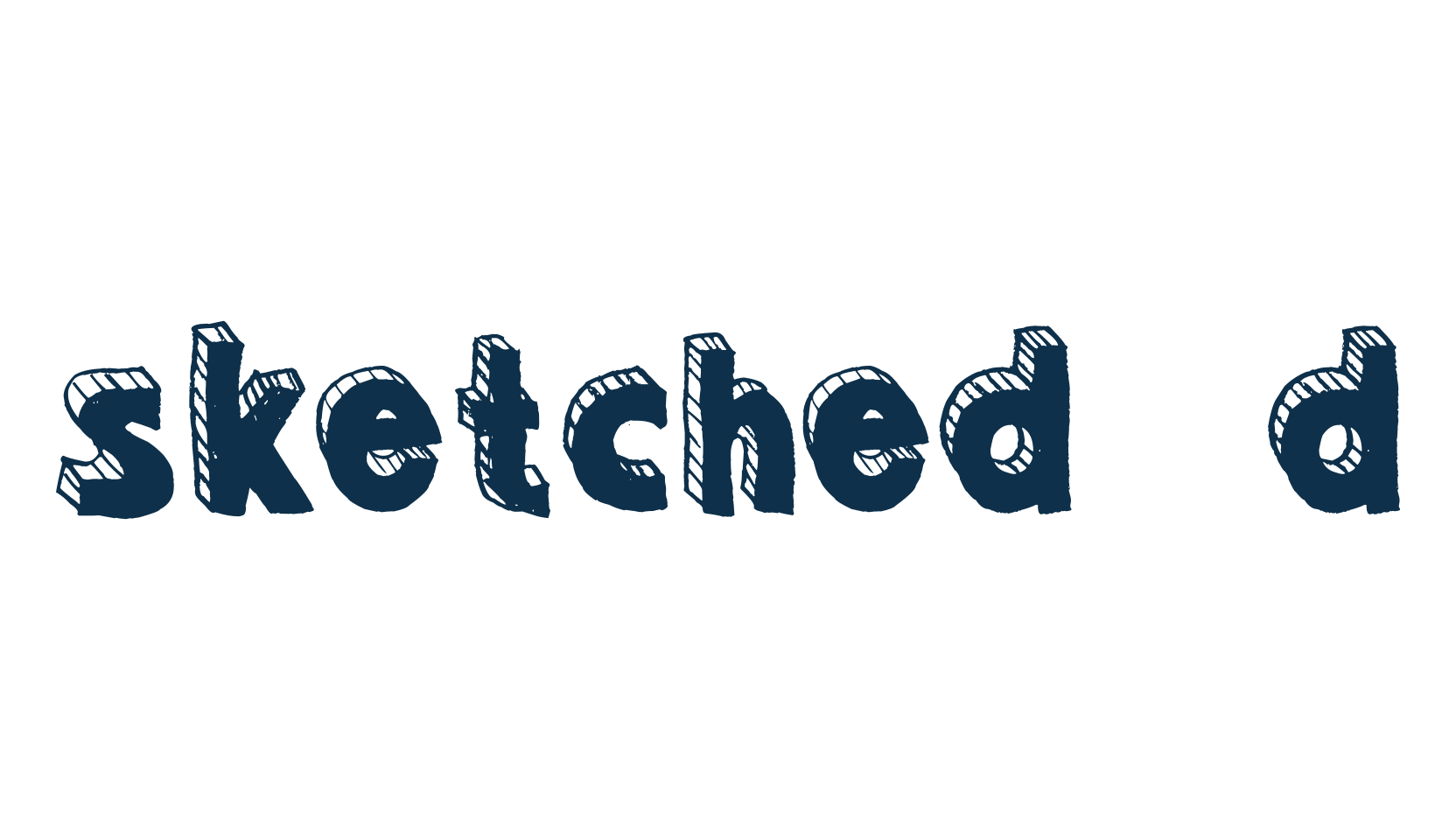 Sketched 3d, cartoon font preview