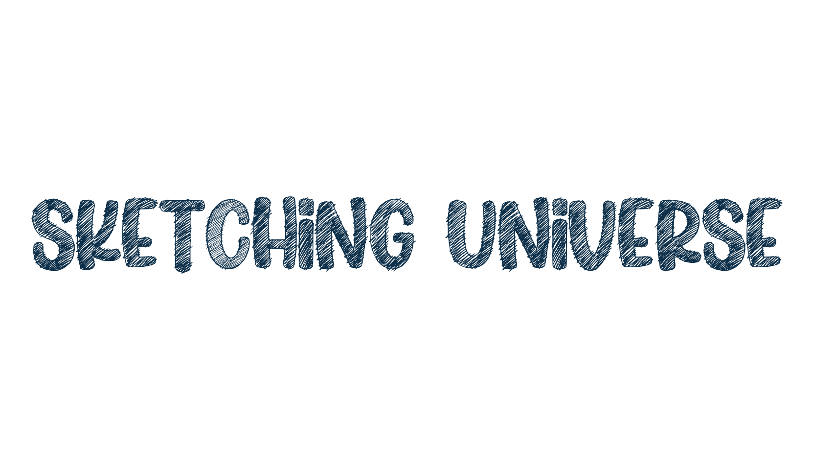 Sketching Universe, fancy cartoon decorative font preview