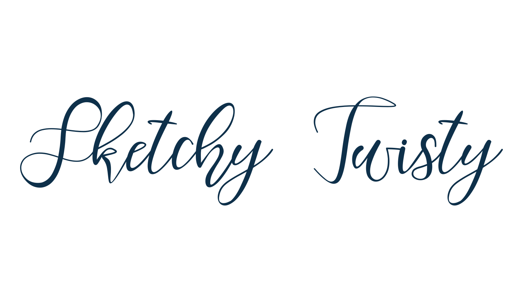 Sketchy Twisty, script calligraphy fancy decorative font preview