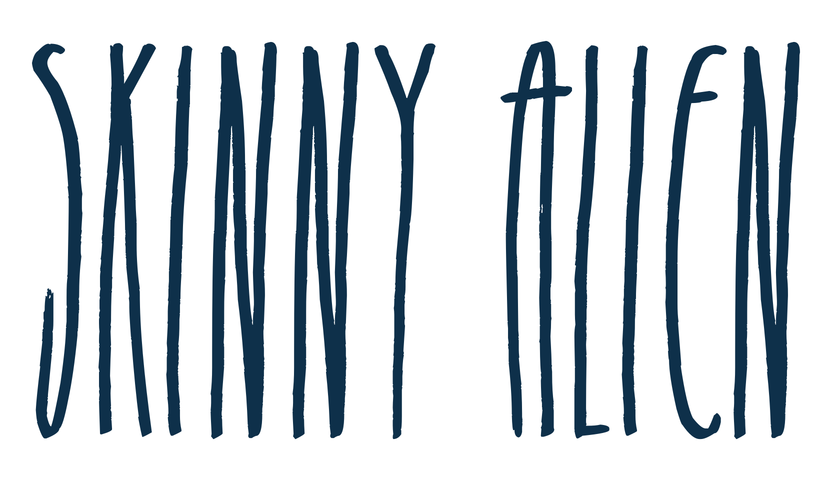 Skinny Alien, fancy decorative font preview
