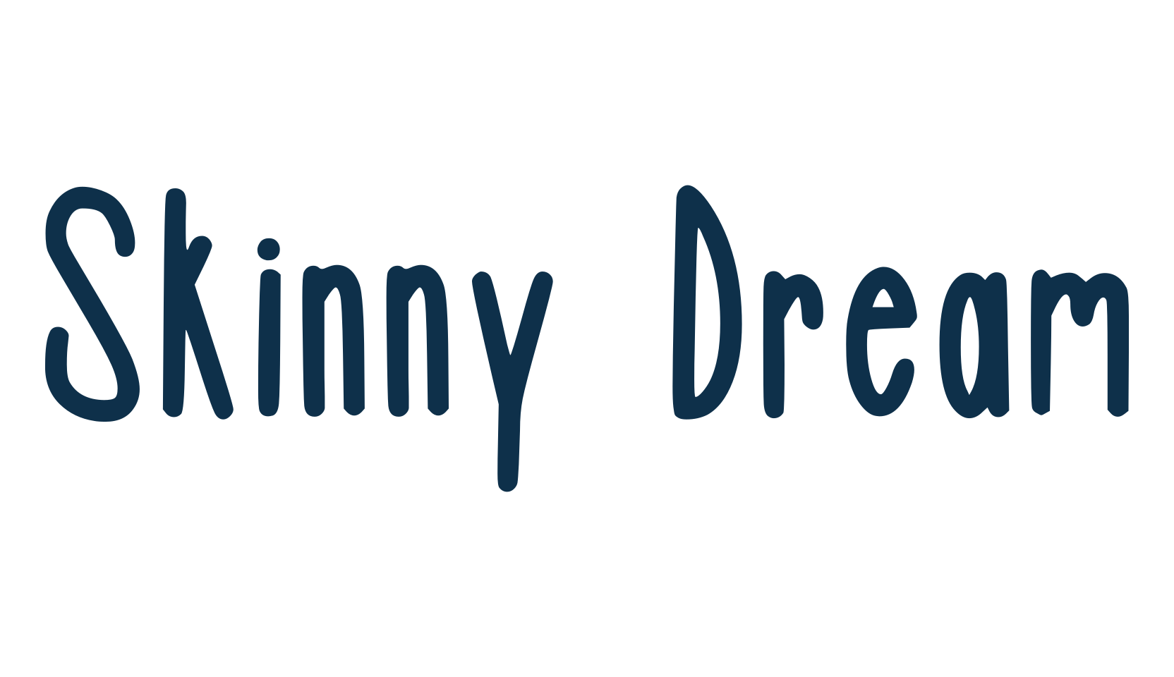 Skinny Dream, handwriting font preview