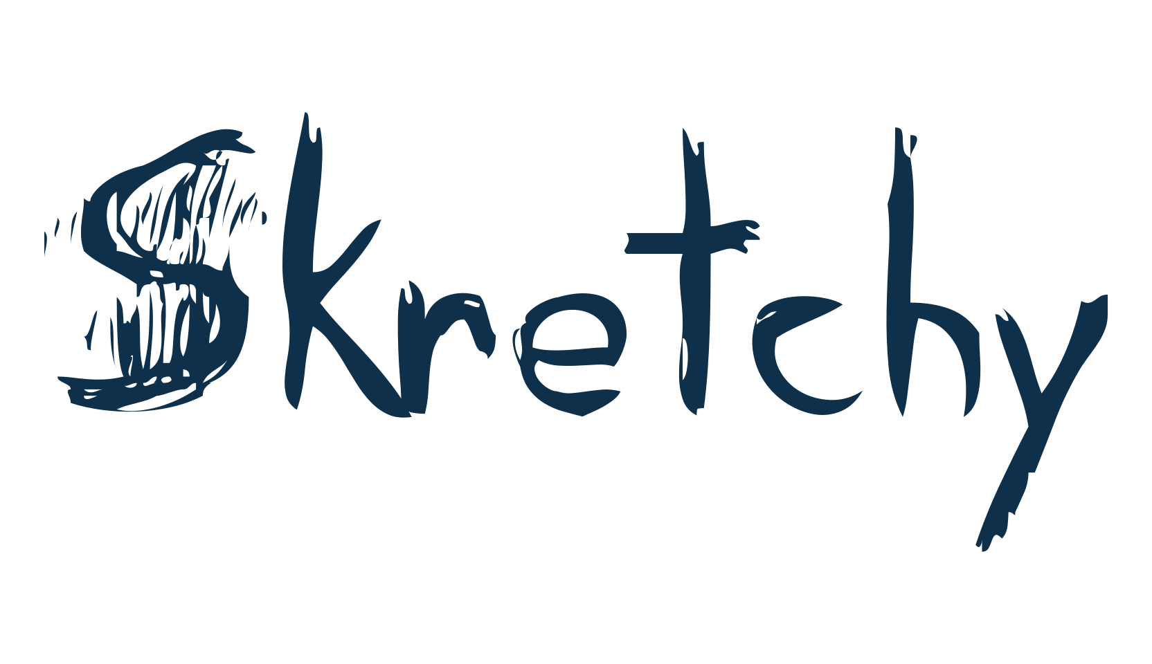 Skretchy, script trash fancy decorative calligraphy font preview