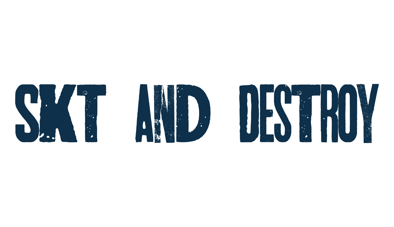 Skt and Destroy, fancy eroded decorative font preview