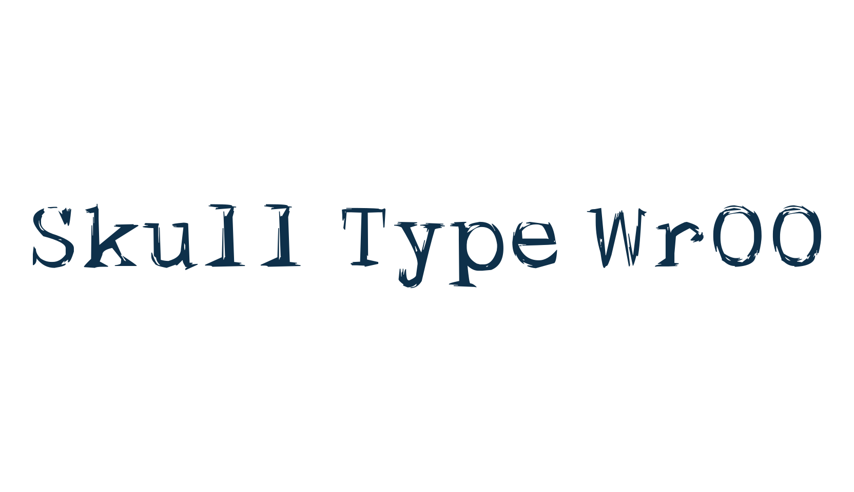 Skull Type Wr00, fancy typewriter decorative font preview