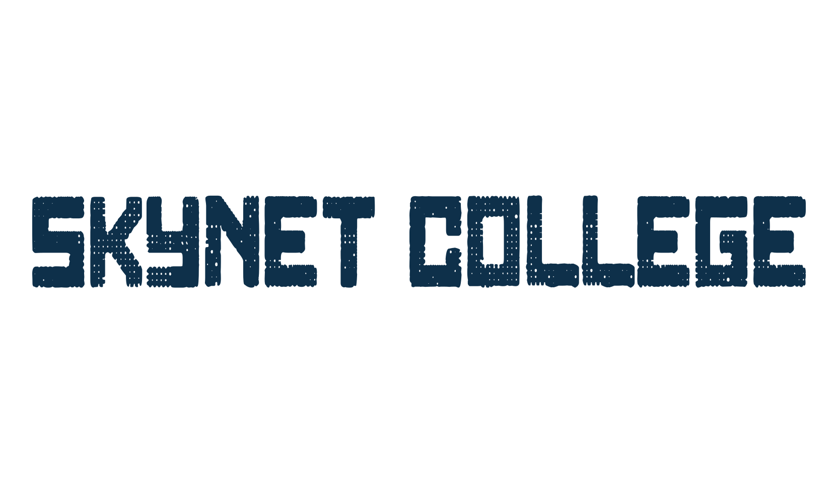 Skynet College, fancy eroded decorative font preview