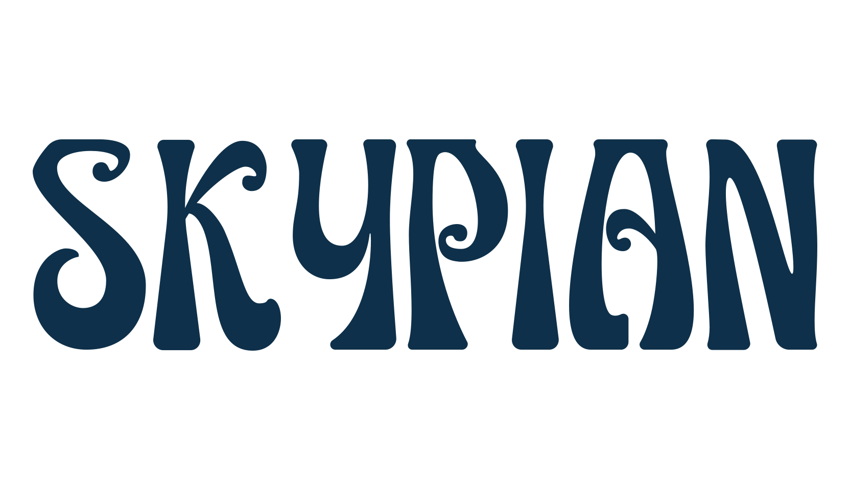 Skypian, fancy groovy decorative font preview