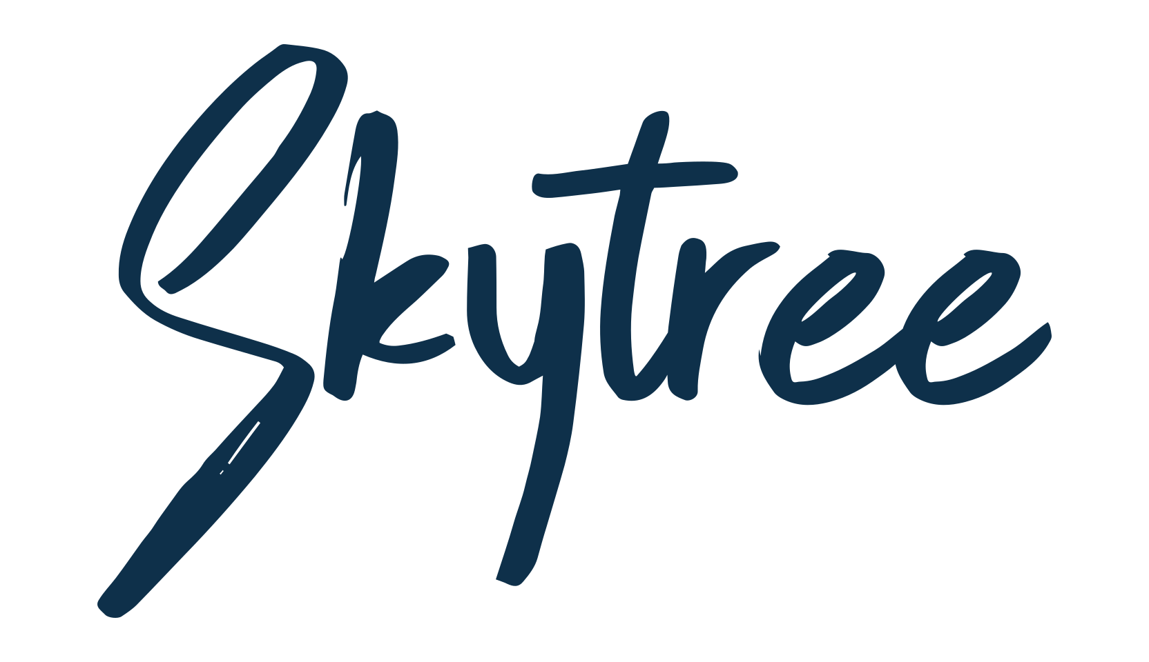 Skytree, script handwritten fancy decorative calligraphy font preview
