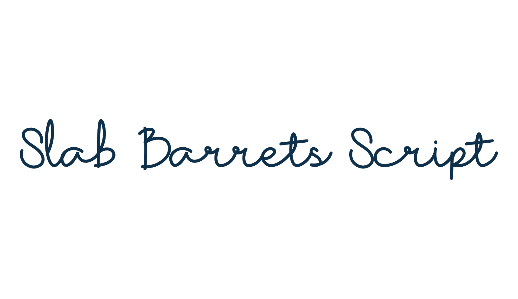 Slab Barrets Script, script handwritten fancy decorative calligraphy font preview