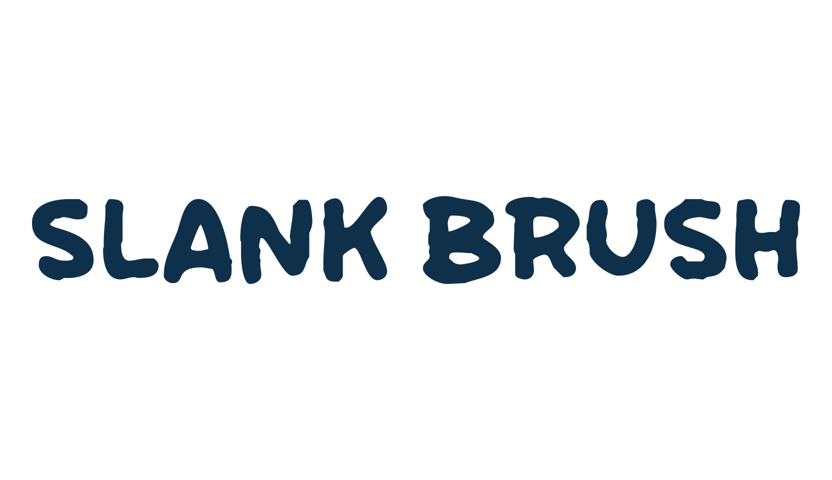 Slank Brush, cartoon font preview