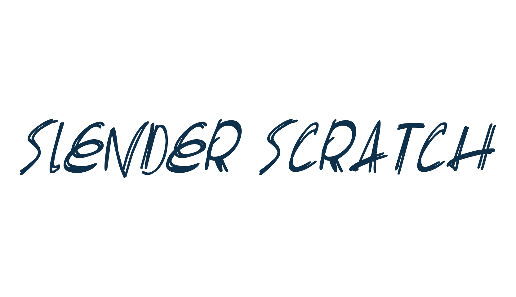 Slender Scratch, script trash fancy decorative calligraphy font preview
